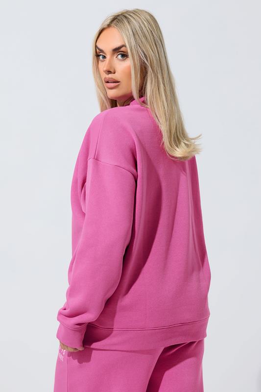 LIMITED COLLECTION Plus Size Pink 'Après 98' Slogan Sweatshirt | Yours Clothing 4