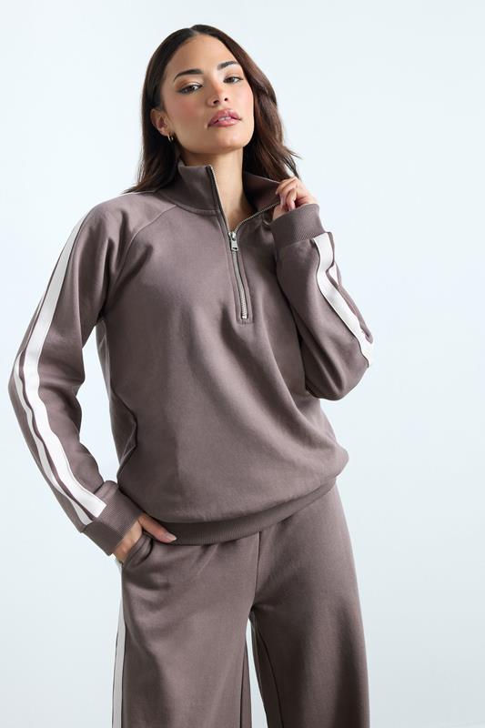  PixieGirl Petite Purple Stripe Quarter Zip Sweatshirt