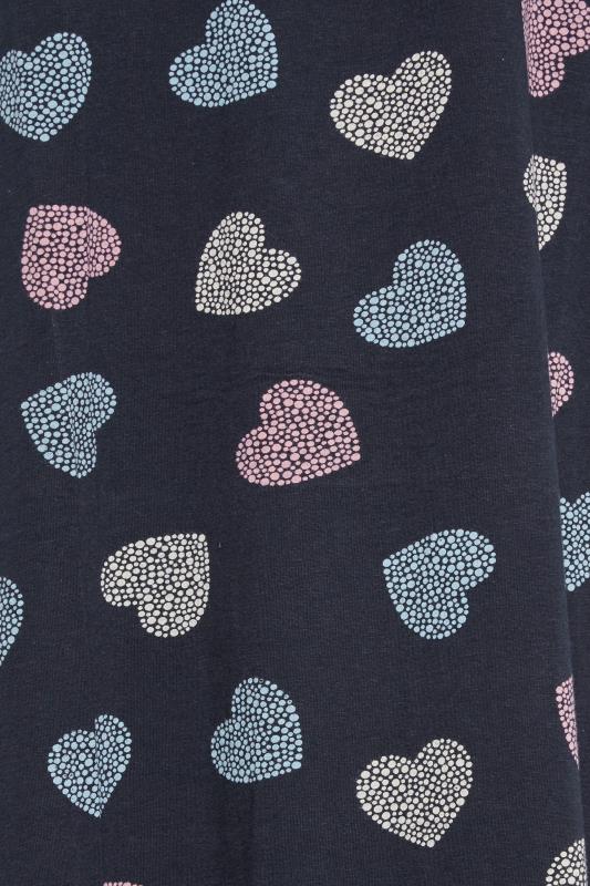 M&Co Black Cotton Heart Print Pintuck Chemise Nightdress | M&Co 5