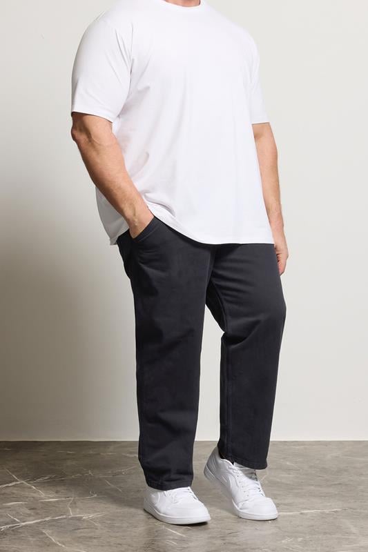 JACK & JONES Big & Tall Black Worker Trousers