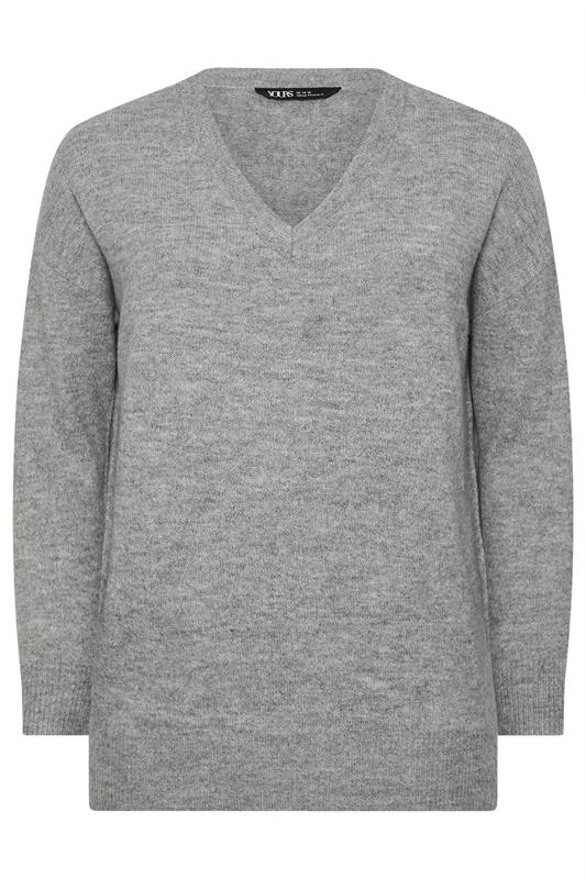 YOURS Plus Size Grey Soft Touch Knitted Jumper | Yours Clothing 5