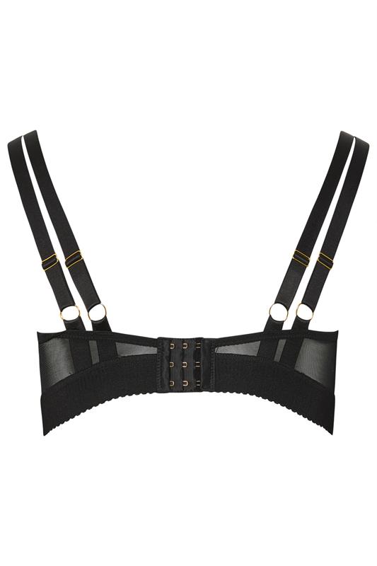 PLAYFUL PROMISES Black Candace Balcony Underwired Bra | Yours Clothing 8