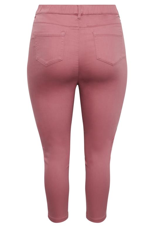 YOURS Plus Size Rose Pink Cropped Stretch GRACE Jeggings | Yours Clothing 7