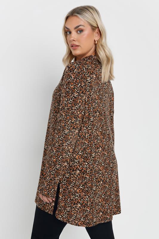YOURS Plus Size Brown Jersey Leopard Print Shirt | Yours Clothing 2