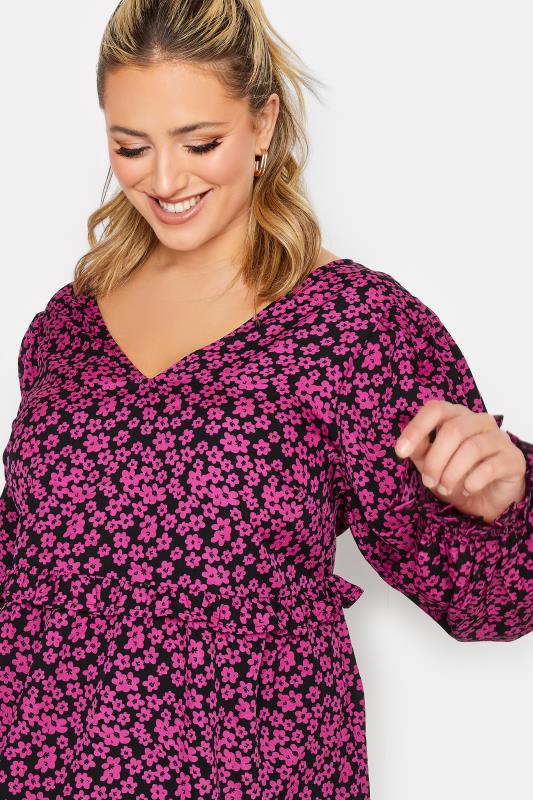 YOURS Plus Size Womens Curve Pink Frill Detail Blouse | Yours Clothing 4