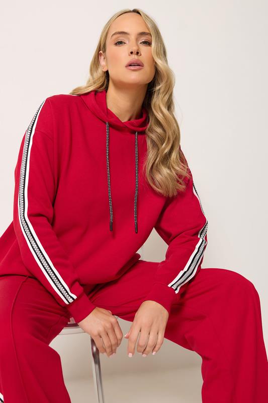 LTS Tall Red Side Tape Hoodie