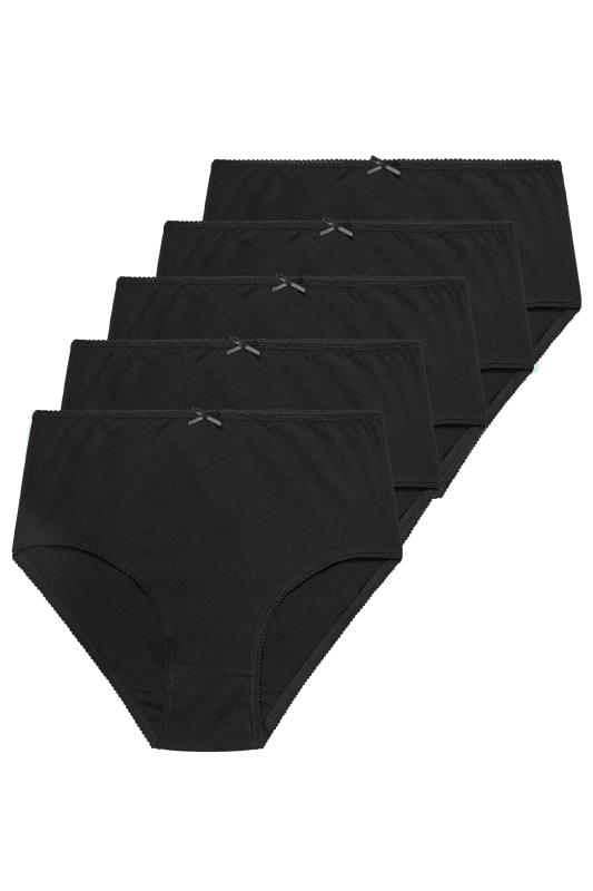 M&Co Black 5 PACK High Waisted Full Briefs | M&Co  3