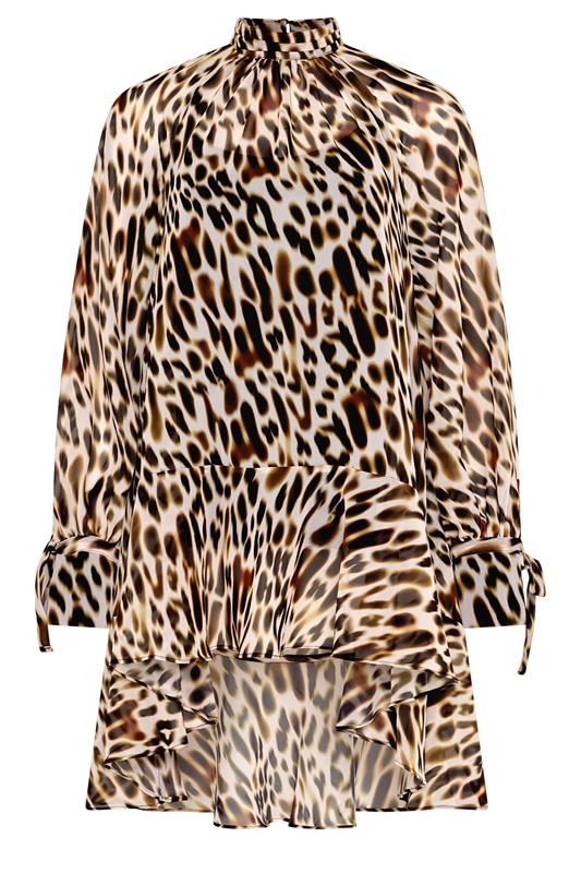 STAR Brown Animal Print Dipped Hem Tunic Top | StarByJM 1