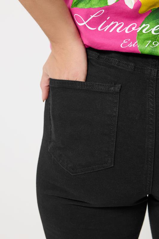 YOURS Plus Size Black Pull On Stretch Denim Cycling Shorts | Yours Clothing 4