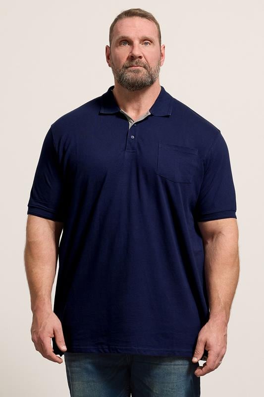  D555 Big & Tall Navy Blue Core Polo Shirt