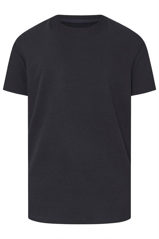 BadRhino Big & Tall Navy Blue Ottoman Textured T-Shirt | BadRhino 6