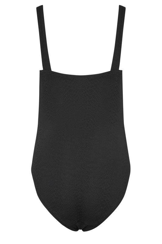 LTS Tall Black Textured Belt Swimsuit | Long Tall Sally 8