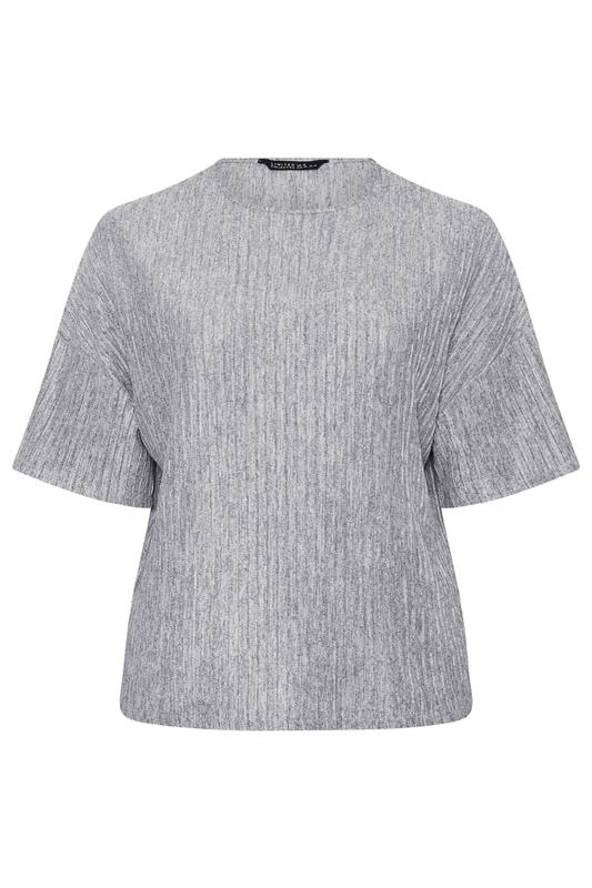 LIMITED COLLECTION Plus Size Grey Ribbed Top | Yours Clothing 5