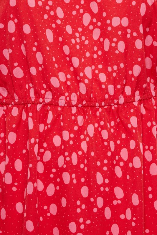 YOURS Plus Size Red Polka Dot Print Blouse | Yours Clothing 5