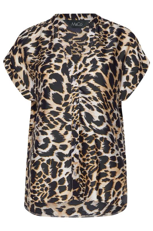 M&Co Black Leopard Print Short Sleeve Shirt | M&Co 6