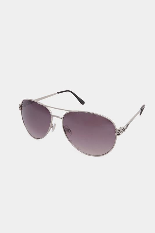 Plus Size  Yours Silver Aviator Frame Sunglasses