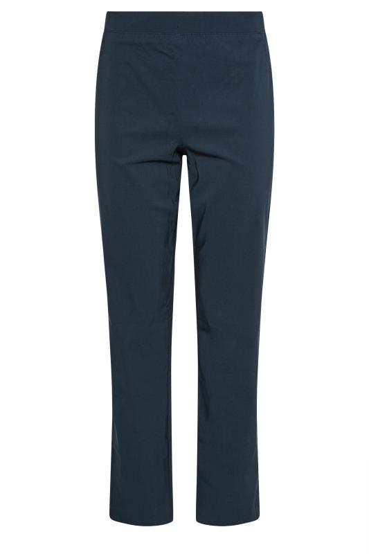 M&Co Navy Blue Straight Leg Bengaline Trousers | M&Co 5