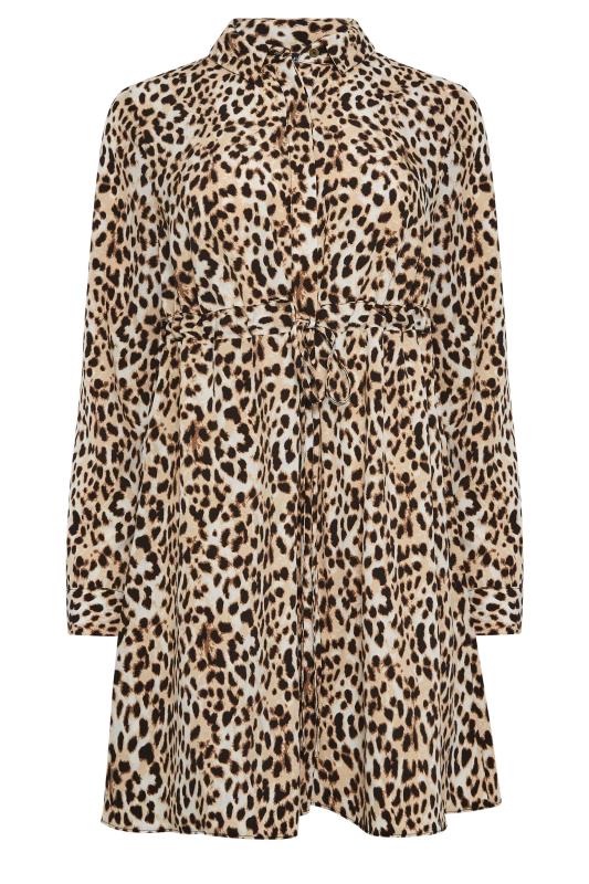 M&Co Brown Leopard Print Tie Waist Tunic Shirt | M&Co 6