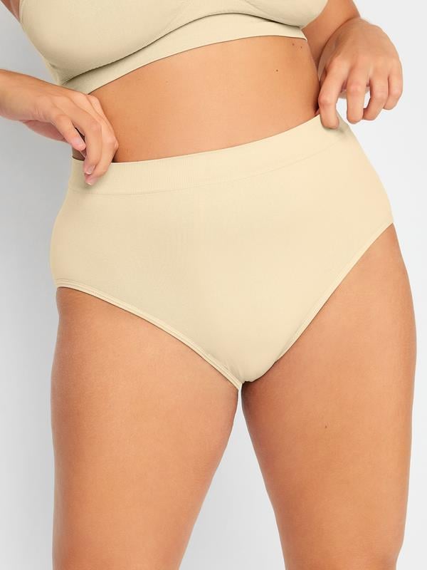 YOURS Curve Nude Seamless Light Control High Waisted Full Briefs