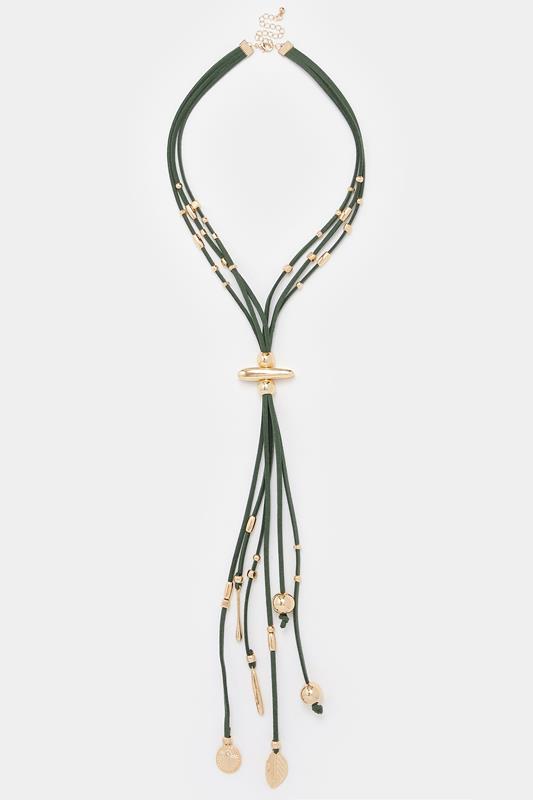 Gold Tone Cord Beaded Necklace | Yours Clothing 1