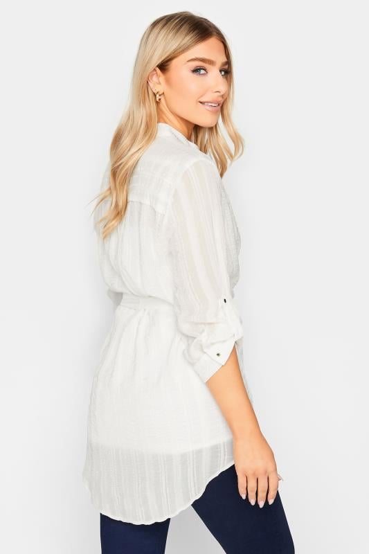M&Co White Tie Waist Textured Tunic Shirt | M&Co  3