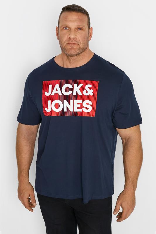 Men's  JACK & JONES Big & Tall Navy Blue Logo T-Shirt