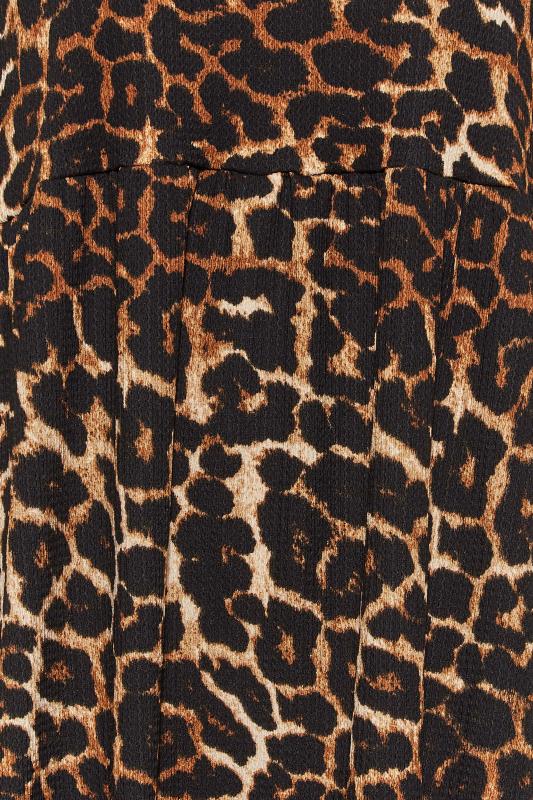 Plus Size Black Leopard Print Fril Hem Dress | Yours Clothing 5