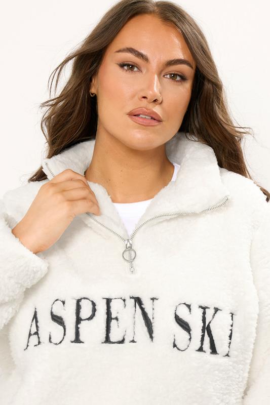 YOURS Plus Size Cream 'Aspen Ski' Teddy Borg Fleece | Yours Clothing 4