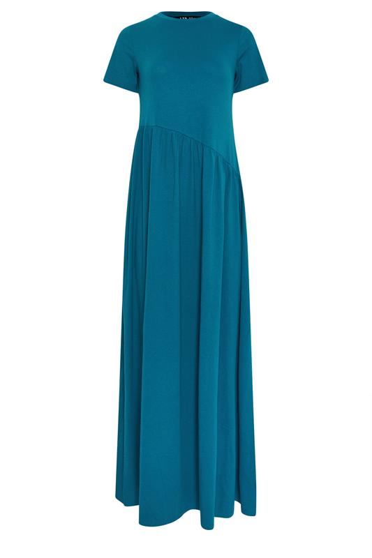 LTS Tall Women's Teal Blue Asymmetric Cotton Maxi Dress | Long Tall Sally 5