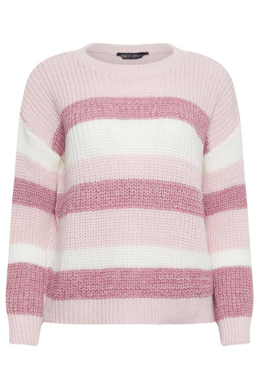 M&Co Petite Pink Striped Space Dye Jumper | M&Co 5