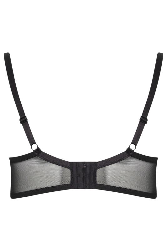 YOURS Plus Size Black Lace Strap Detail Satin Underwired Bra | Yours Clothing 6
