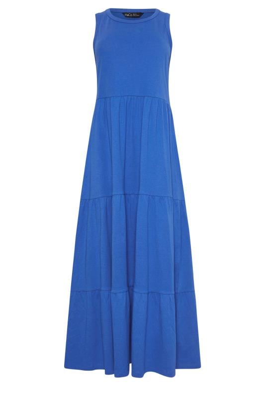 M&Co Cobalt Blue Sleeveless Tiered Cotton Maxi Dress | M&Co 5