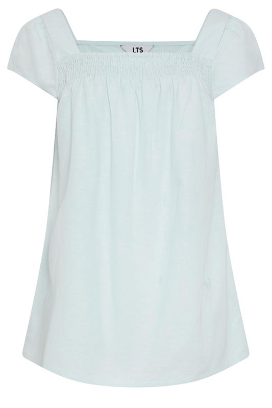 LTS Tall Women's Light Blue Square Neck Linen Blouse | Long Tall Sally 5