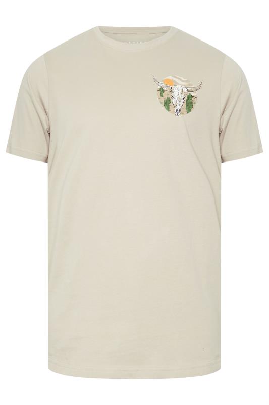 BadRhino Big & Tall Natural Brown Cow Skull Graphic T-Shirt | BadRhino 7