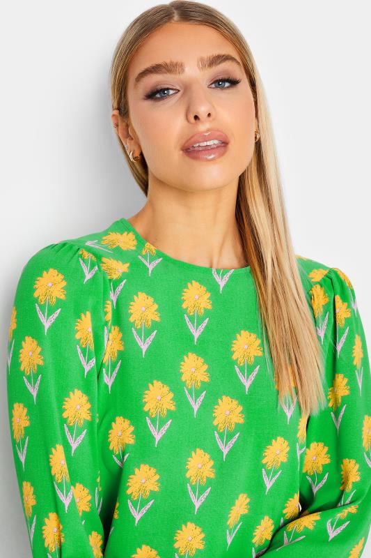 M&Co Green Floral Print Long Sleeve Blouse | M&Co 4