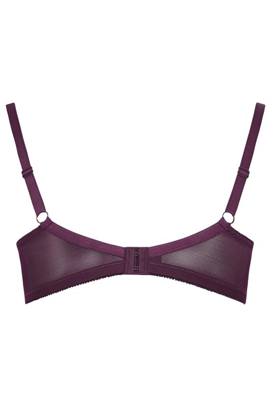 YOURS Plus Size Dark Purple Lace Detail Bra | Yours Clothing 7