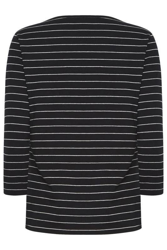 M&Co Black Stripe Cotton Blend Top | M&Co 7