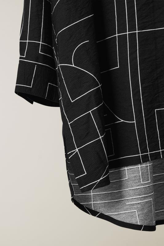 EVANS Plus Size Black Linear Print Utility Pocket Shirt | Evans  7