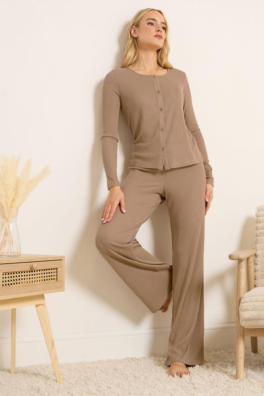LTS Tall Women's Camel Brown Ribbed Cardigan | Long Tall Sally 1