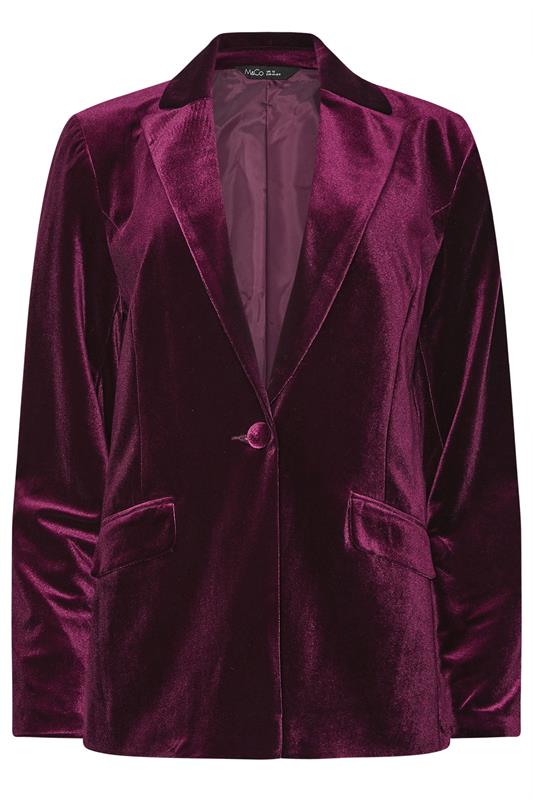 M&Co Berry Red Velvet Blazer | M&Co 6