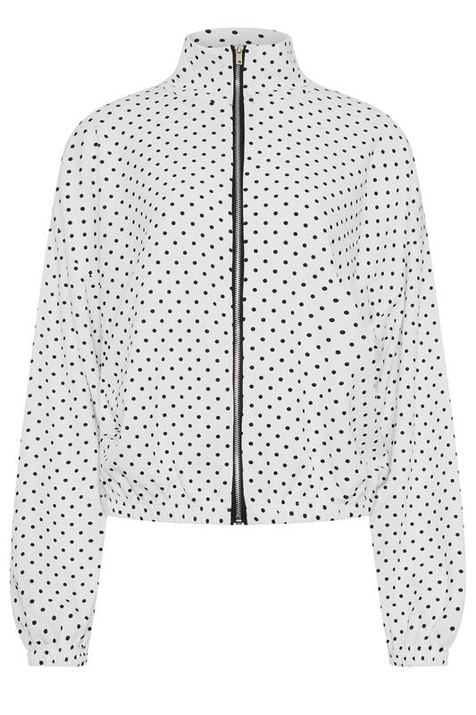LTS Tall Women's White Polka Dot Funnel Neck Jacket | Long Tall Sally 9