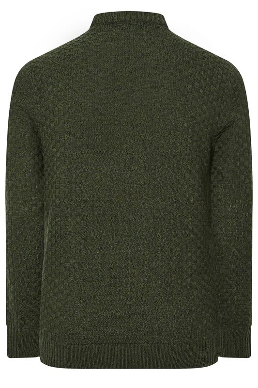 BadRhino Big & Tall Dark Green Textured Crew Neck Knitted Jumper | BadRhino 8