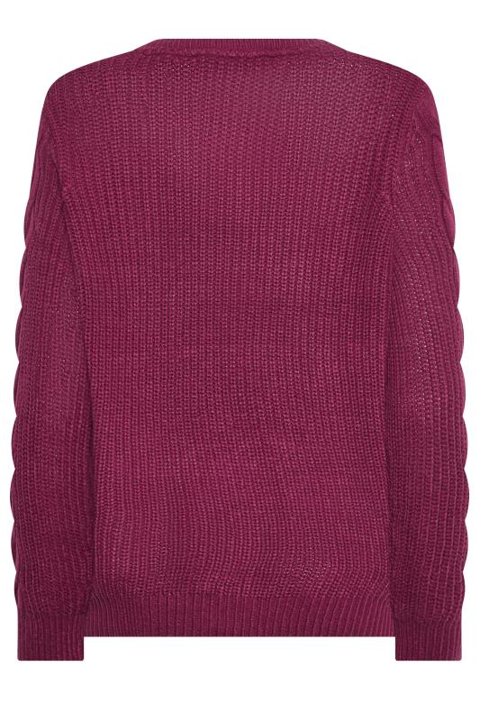 M&Co Dark Pink Cable Knit Jumper | M&Co 7