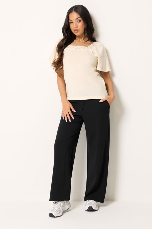 PixieGirl Petite Black Wide Leg Scuba Trousers