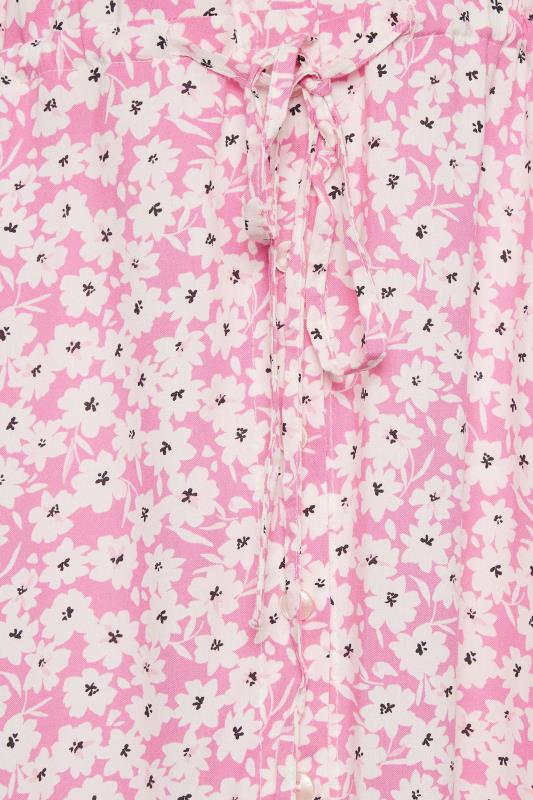 M&Co Women's Pink Floral Print Midi Shirt Dress | M&Co 5