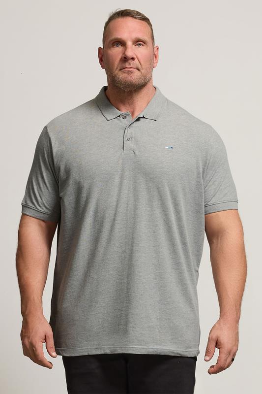 BadRhino Grey Marl Essential Polo Shirt | BadRhino 1