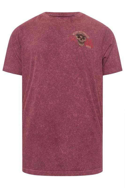 BadRhino Big & Tall Red Acid Wash 'Nevada Motorheads' Slogan T-Shirt | BadRhino 8