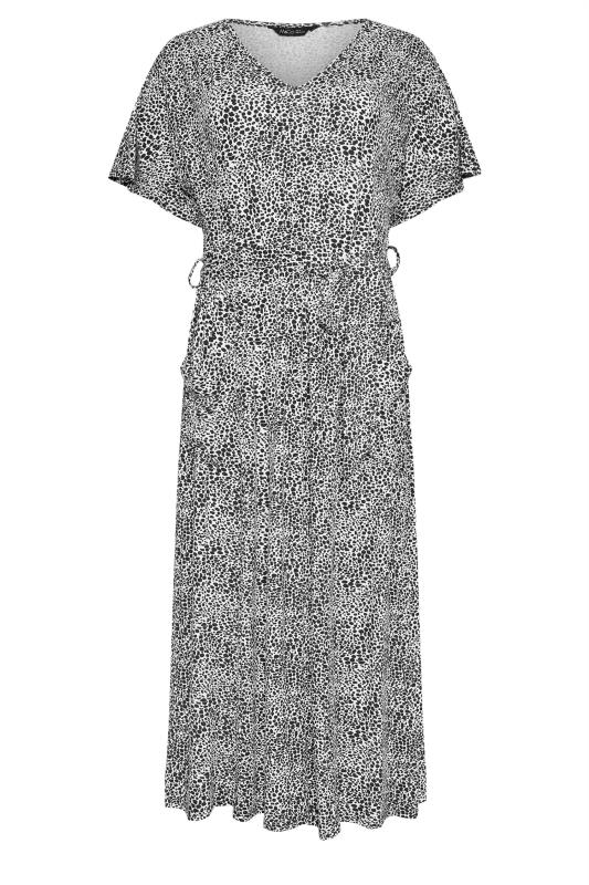 M&Co Black & White Floral Print Tie-Waist Dress | M&Co 5