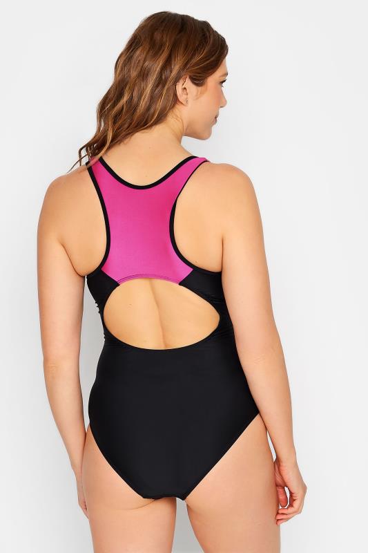 LTS Tall Women's Pink Contrast Active Swimsuit | Long Tall Sally 4