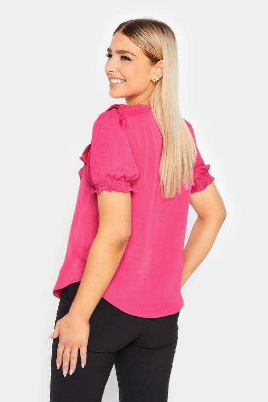 M&Co Hot Pink Frill Front Blouse | M&Co 3
